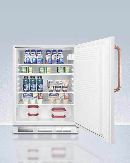 Accucold 24" Wide Built-In All-Refrigerator with Antimicrobial Pure Copper Handle ADA Compliant