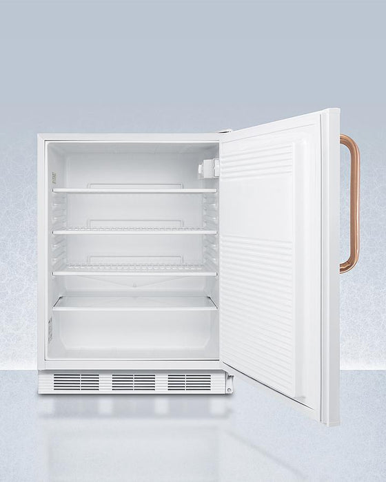 Accucold 24" Wide Built-In All-Refrigerator with Antimicrobial Pure Copper Handle ADA Compliant