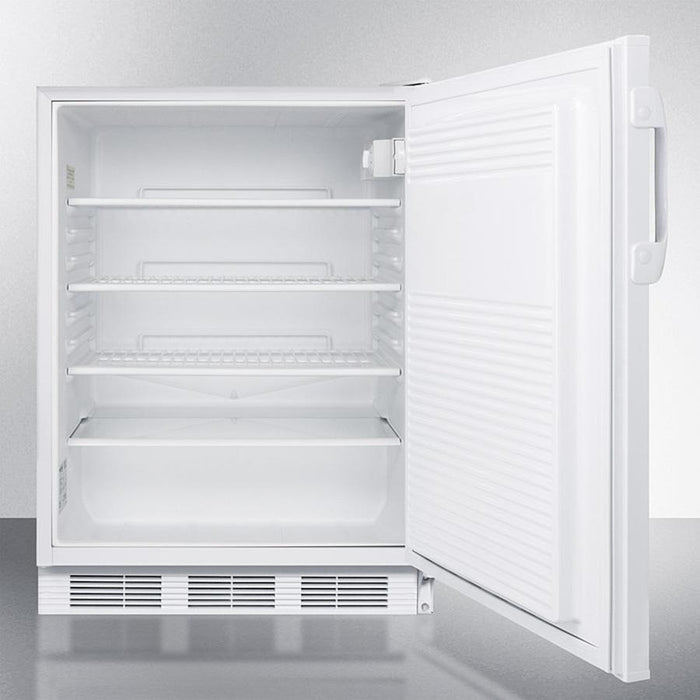 Accucold 24" Wide Built-In All-Refrigerator with Auto Defrost and White Exterior ADA Compliant