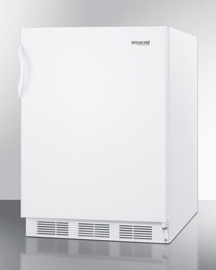 Accucold 24" Wide Built-In All-Refrigerator with Auto Defrost and White Exterior ADA Compliant