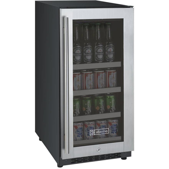 Allavino 15" Wide FlexCount II Tru-Vino Stainless Steel Right Hinge Beverage Center AO VSBC15-SR20