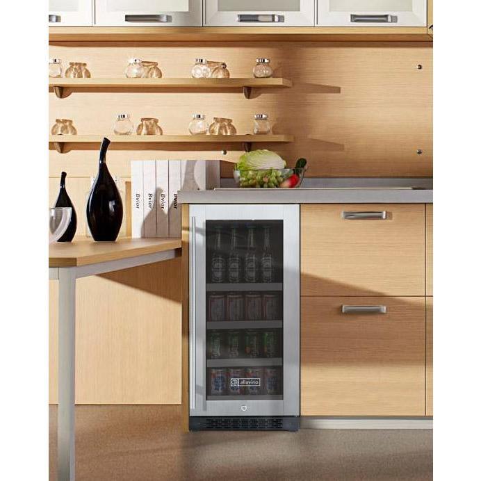 Allavino 15" Wide FlexCount II Tru-Vino Stainless Steel Right Hinge Beverage Center AO VSBC15-SR20