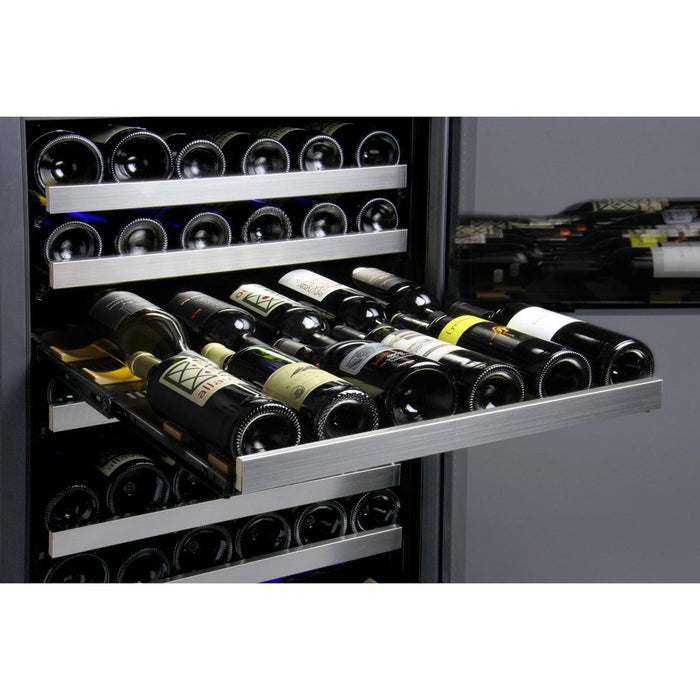 Allavino 24" Wide FlexCount II Tru-Vino 121 Bottle Dual Zone Stainless Steel Left Hinge Wine Refrigerator AO VSWR121-2SL20