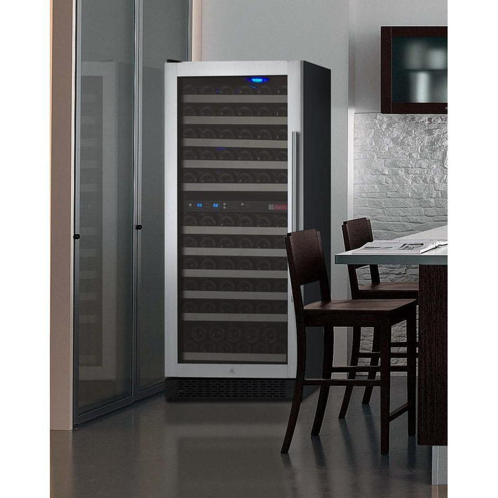 Allavino 24" Wide FlexCount II Tru-Vino 121 Bottle Dual Zone Stainless Steel Left Hinge Wine Refrigerator AO VSWR121-2SL20