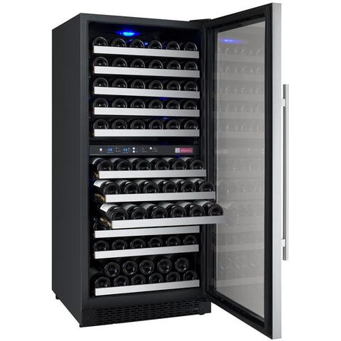 Allavino 24" Wide FlexCount II Tru-Vino 121 Bottle Dual Zone Stainless Steel Right Hinge Wine Refrigerator VSWR121-2SR20