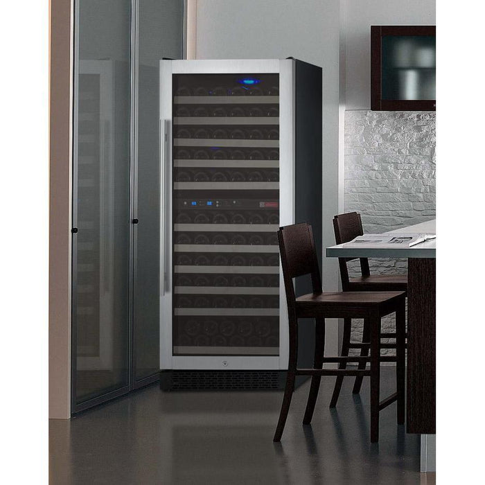 Allavino 24" Wide FlexCount II Tru-Vino 121 Bottle Dual Zone Stainless Steel Right Hinge Wine Refrigerator VSWR121-2SR20