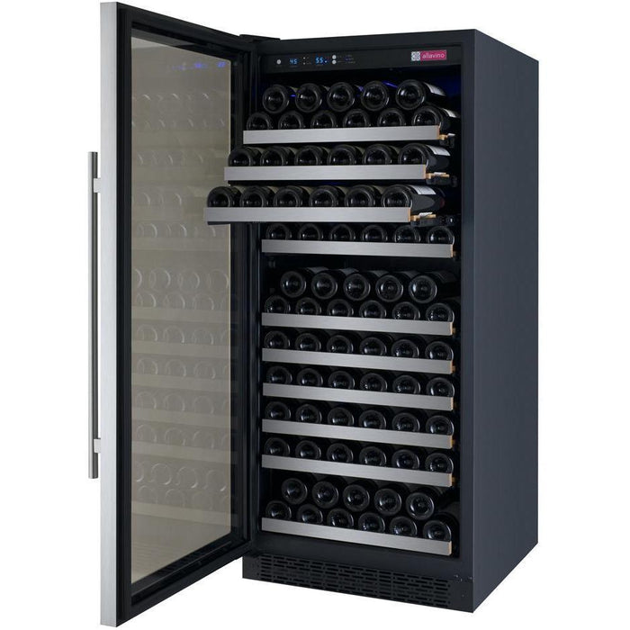 Allavino 24" Wide FlexCount II Tru-Vino 128 Bottle Single Zone Stainless Steel Left Hinge Wine Refrigerator VSWR128-1SL20