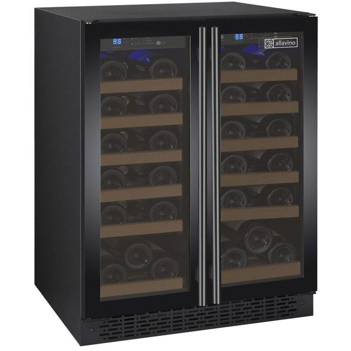 Allavino 24" Wide FlexCount II Tru-Vino 36 Bottle Dual Zone Black Wine Refrigerator AO VSWR36-2BF20