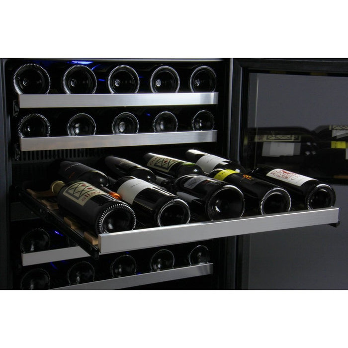 Allavino 24" Wide FlexCount II Tru-Vino 56 Bottle Dual Zone Stainless Steel Right Hinge Wine Refrigerator AO VSWR56-2SR20