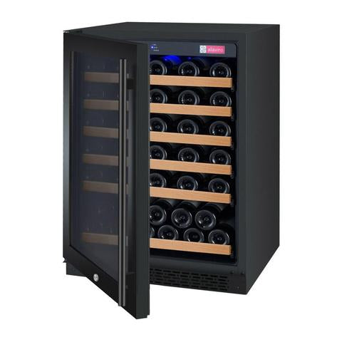 Allavino 24" Wide FlexCount II Tru-Vino 56 Bottle Single Zone Black Left Hinge Wine Refrigerator AO VSWR56-1BL20