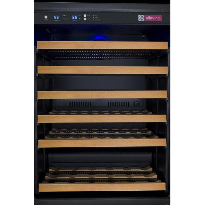 Allavino 24" Wide FlexCount II Tru-Vino 56 Bottle Single Zone Black Left Hinge Wine Refrigerator AO VSWR56-1BL20