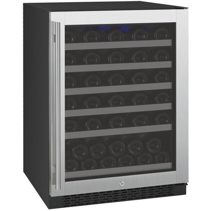 Allavino 24" Wide FlexCount II Tru-Vino Series 56 Bottle Single Zone Stainless Steel Left Hinge Wine Refrigerator AO VSWR56-1SR20