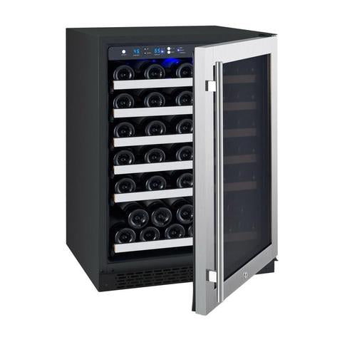 Allavino 24" Wide FlexCount II Tru-Vino Series 56 Bottle Single Zone Stainless Steel Left Hinge Wine Refrigerator AO VSWR56-1SR20