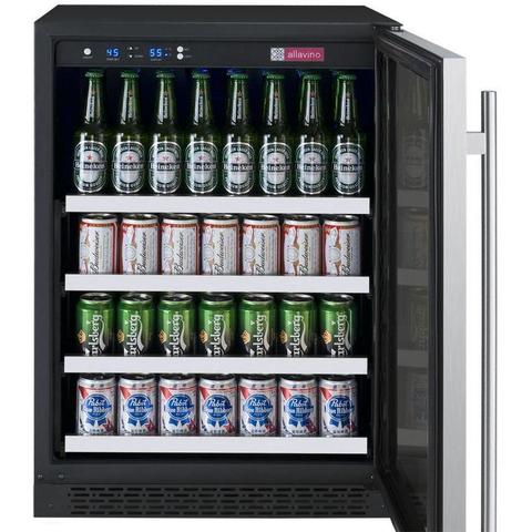 Allavino 24" Wide FlexCount II Tru-Vino Stainless Steel Left Hinge Beverage Center AO VSBC24-SL20