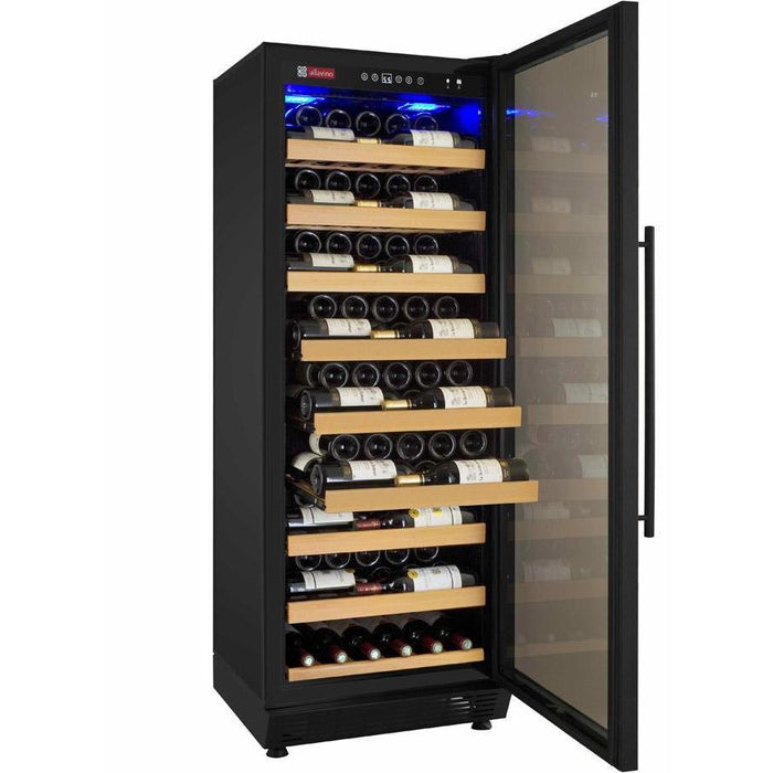 Allavino 24" Wide Vite II 99 Bottle Single Zone Black Right Hinge Wine Refrigerator YHWR115-1BR20