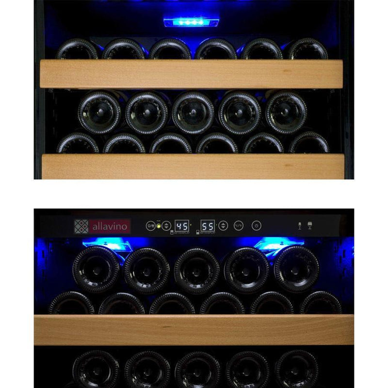 Allavino 24" Wide Vite II Tru-Vino 99 Bottle Dual Zone Black Right Hinge Wine Refrigerator YHWR99-2BR20