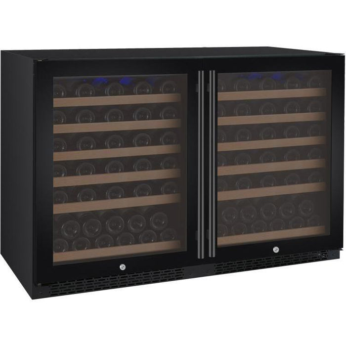 Allavino 47" Wide FlexCount II Tru-Vino 112 Bottle Dual Zone Black Side-by-Side Wine Refrigerator 2X-VSWR56-1B20