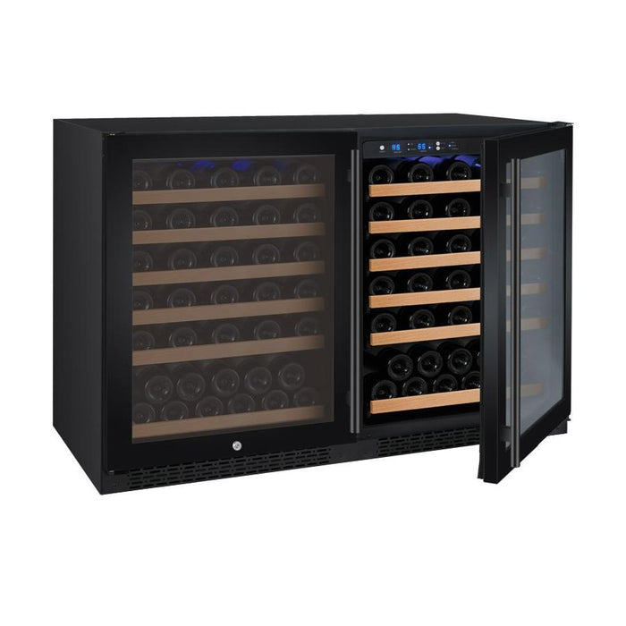 Allavino 47" Wide FlexCount II Tru-Vino 112 Bottle Dual Zone Black Side-by-Side Wine Refrigerator 2X-VSWR56-1B20