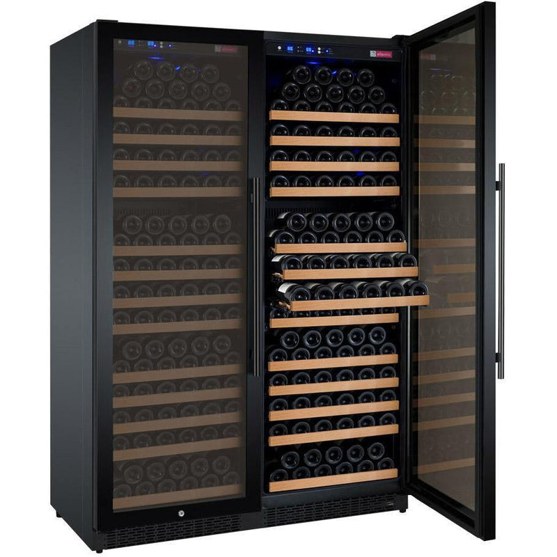 Allavino 47" Wide FlexCount II Tru-Vino 354 Bottle Dual Zone Black Side-by-Side Wine Refrigerator 2X-VSWR177-1B20
