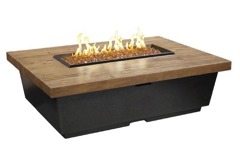 American Fyre Designs Contempo Reclaimed Wood  Rectangle Firetable - 783-BA-SP-M4NC
