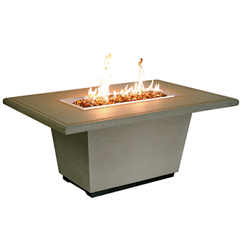 American Fyre Designs Cosmopolitan Concrete Grey Rectangle Firetable - 635-CG-11-M4PC