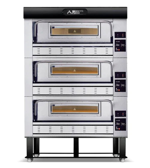 AMPTO Gas Pizza Oven P110G 44'' x 29'' x 7'' (Chamber) - 3 Decks