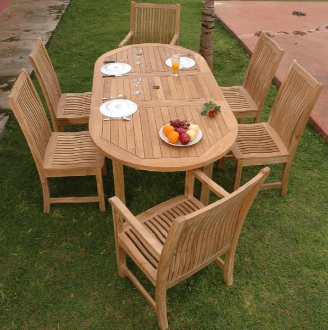 Anderson Teak Bahama Chicago 7-Piece Dining Set A - Set-29