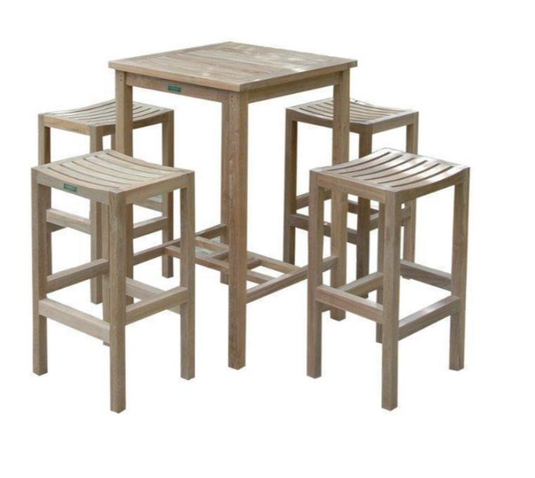 Anderson Teak Bahama Montego 5-Piece Square Bar Set - Set-113B