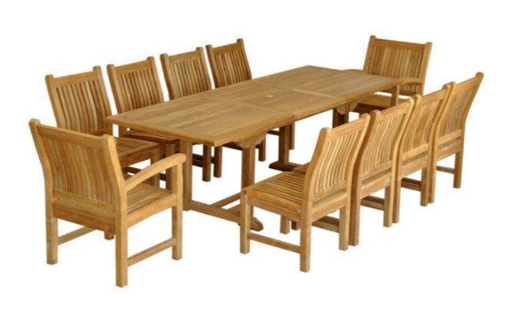 Anderson Teak Bahama Sahara 11-Piece 8' Rectangular Dining Set - Set-88