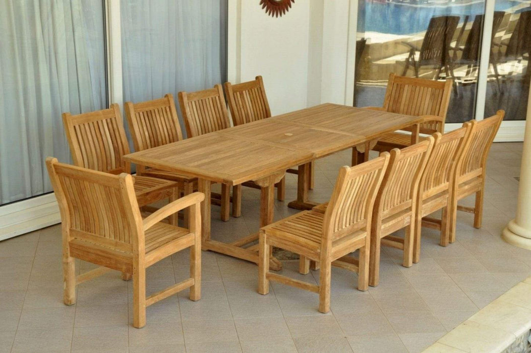 Anderson Teak Bahama Sahara 11-Piece 8' Rectangular Dining Set - Set-88