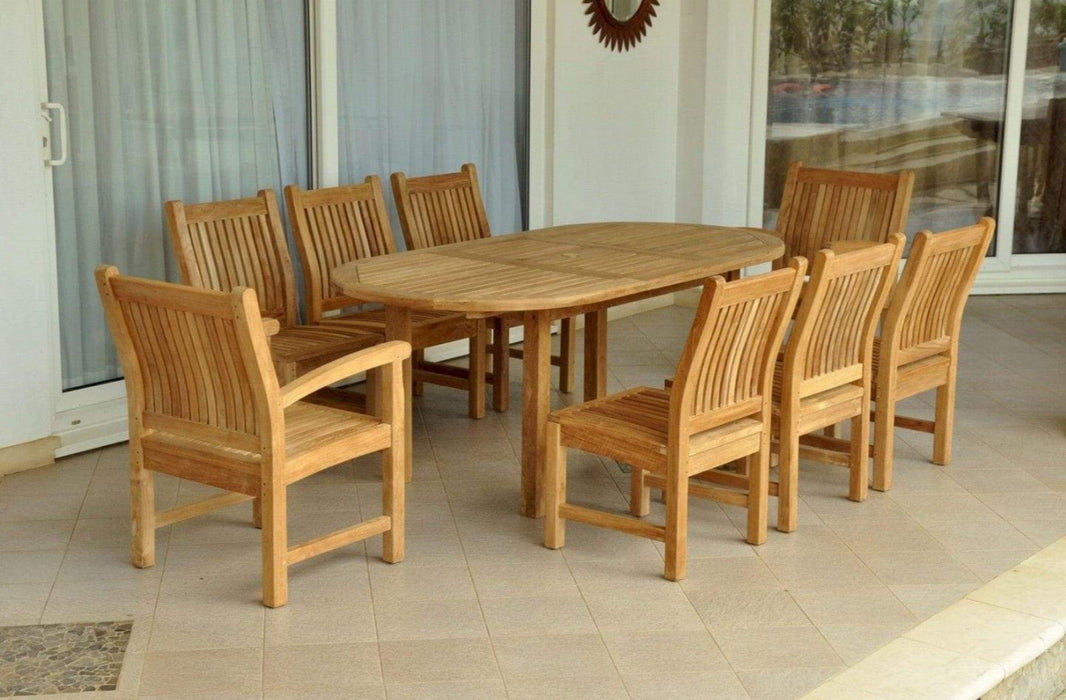 Anderson Teak Bahama Sahara 9-Piece 78" Oval Dining Set - Set-84