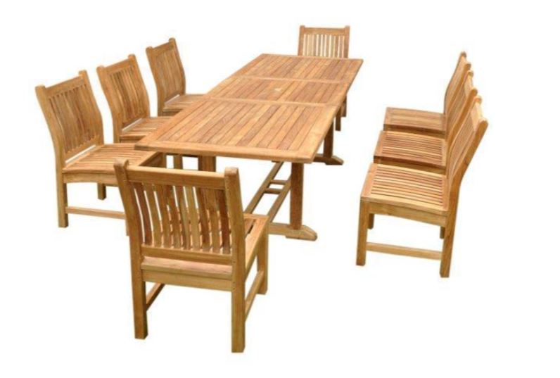 Anderson Teak Bahama Sahara 9-Piece 8' Rectangular Dining Set - Set-81