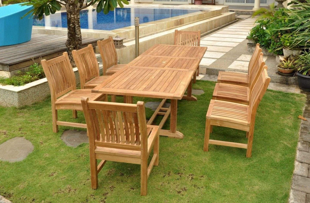 Anderson Teak Bahama Sahara 9-Piece 8' Rectangular Dining Set - Set-81