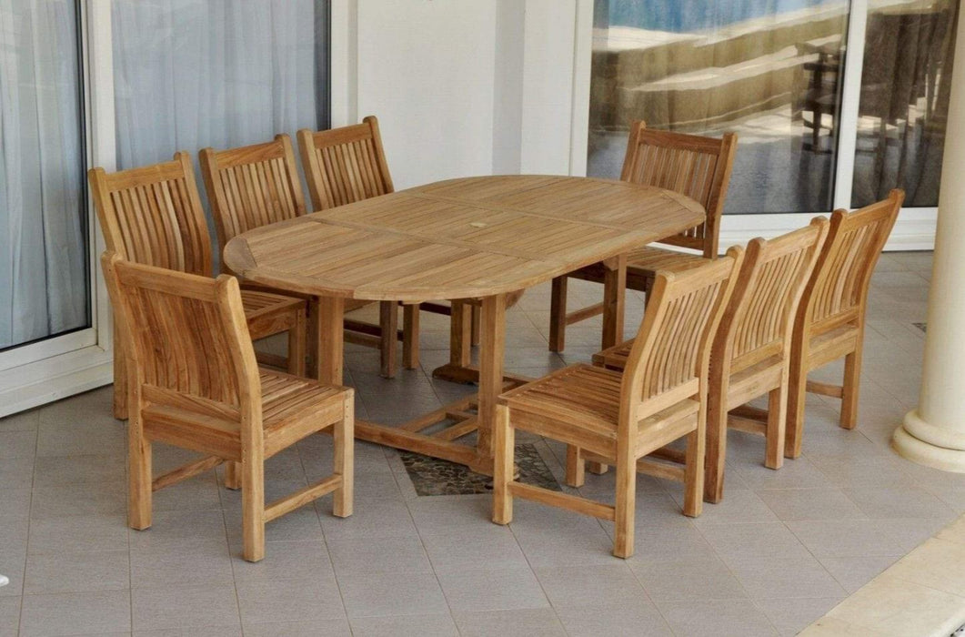 Anderson Teak Bahama Sahara 9-Piece 87" Oval Dining Set - Set-85