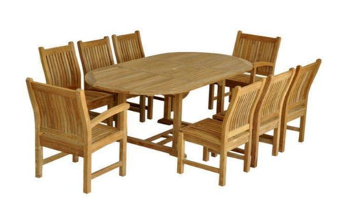 Anderson Teak Bahama Sahara Side Chair 7-Piece 87" Oval Dining Set - Set-87