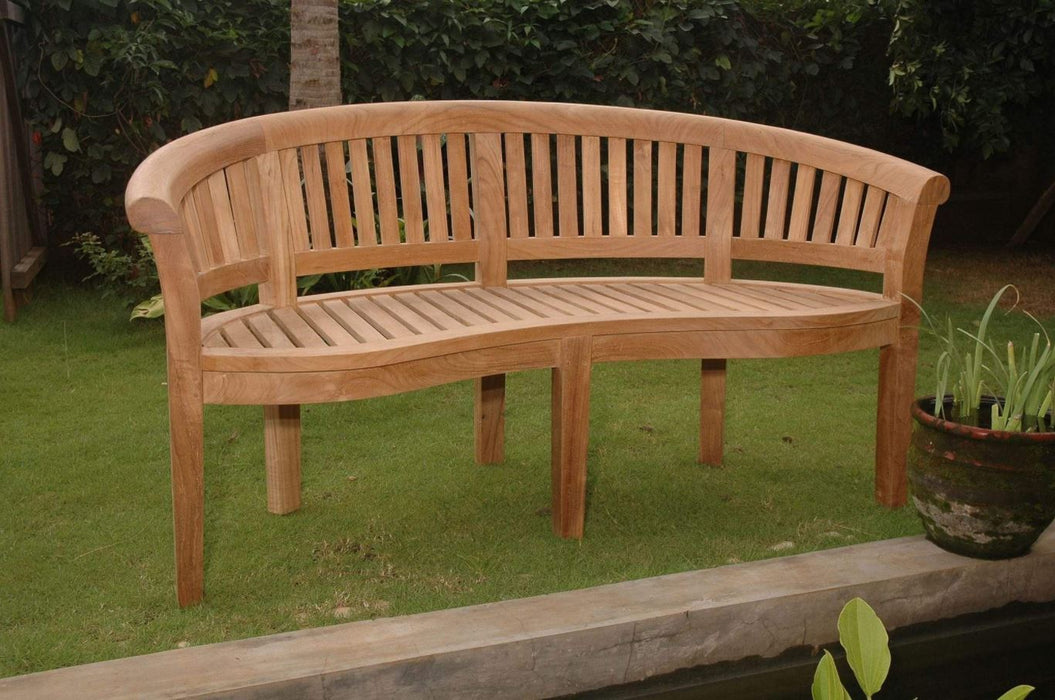 Anderson Teak Curve 3 Seater Bench Extra Thick Wood - BH-005CT