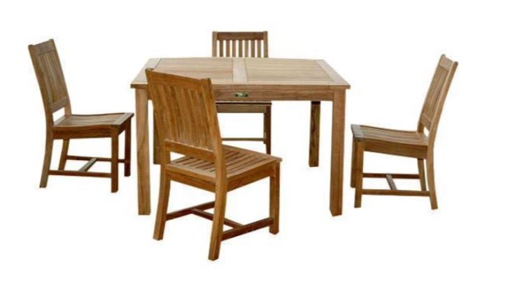 Anderson Teak Windsor Rialto Side Chair 5-Piece Dining Table Set - Set-106B