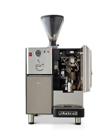 Astra Super Automatic Espresso Machine, 1-Step Double Hopper 220V SM222