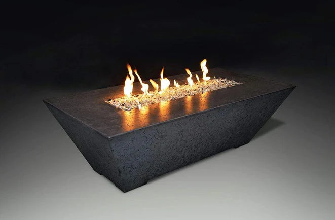 Athena Fireglass Olympus Linear 60x30 Rectangular Concrete Propane Fire Pit Table - ORECFT-603024