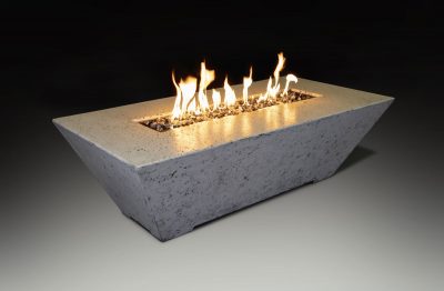 Athena Fireglass Olympus Linear 60x30 Rectangular Concrete Propane Fire Pit Table - ORECFT-603024