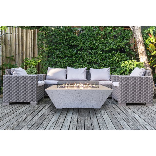 Athena Fireglass Olympus Linear 60x30 Rectangular Concrete Propane Fire Pit Table - ORECFT-603024