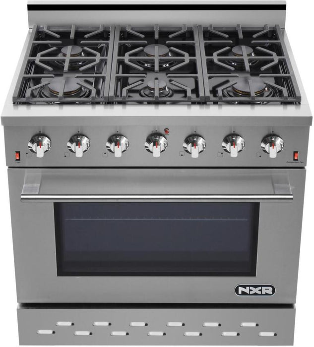 NXR 36 in. 5.5 cu.ft. Pro-Style Natural Gas Range with Convection Oven in Stainless Steel, SC3611