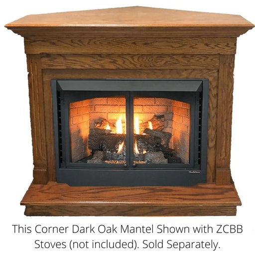 Buck Stove Standard Corner Dark Oak Mantel for ZCBB Stoves - KDMCZCBB