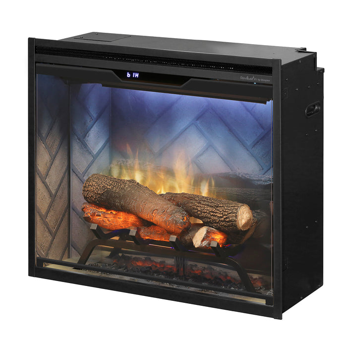 Dimplex Revillusion 24-Inch Built-In Electric Fireplace Insert Firebox Herringbone Brick