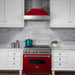 ZLINE DuraSnow Stainless Steel Range Hood with Red Gloss Shell