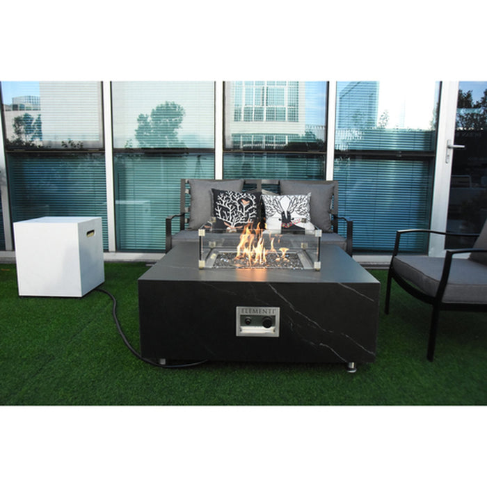 Elementi Sofia Porcelain Bianco White and Metal Frame Fire Table