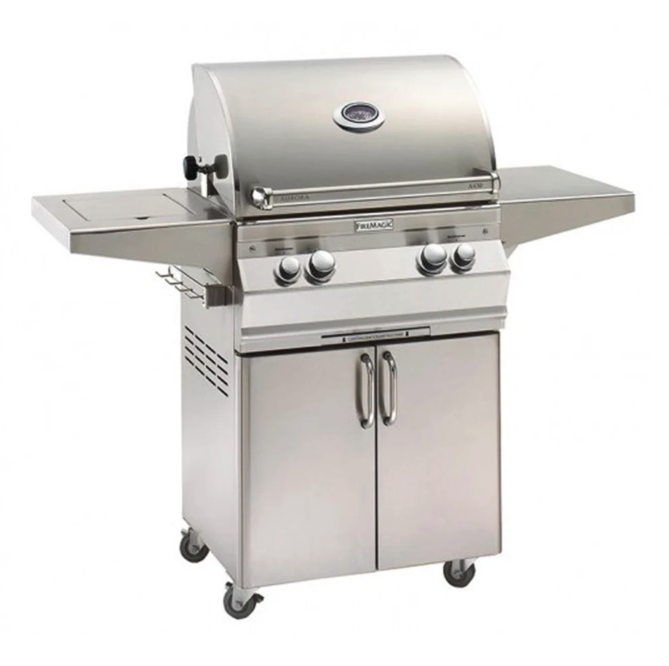 Fire Magic Aurora A430s 24-Inch Natural Gas Freestanding Grill w/ 1 Sear Burner, Backburner, Rotisserie Kit and Analog Thermometer - A430S-8LAN-61 - Fire Magic Grills