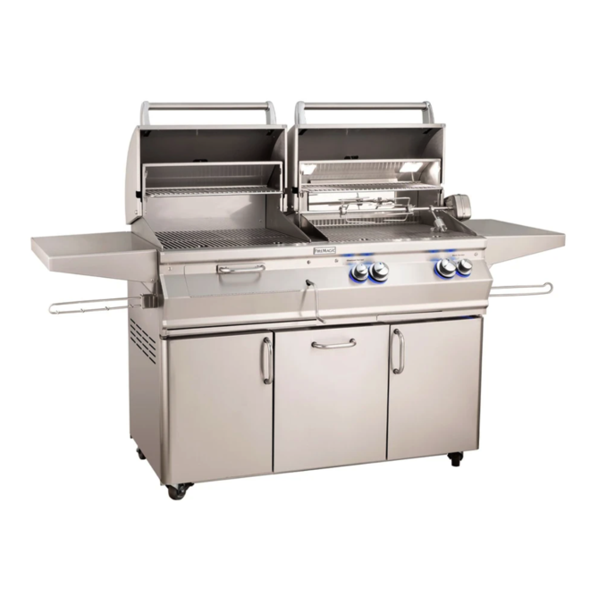 Fire Magic Aurora A830s 46-Inch Propane Gas and Charcoal Freestanding Dual Grill w/ Backburner, Rotisserie Kit and Analog Thermometer - A830S-8EAP-61-CB - Fire Magic Grills