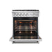 Forno 3-Piece Appliance Package - 30-Inch Gas Range, Pro-Style Refrigerator, and Wall Mount Hood in Stainless Steel