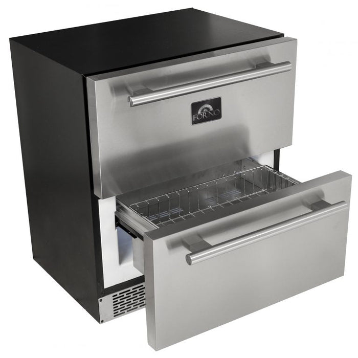 FORNO  30” Cologne Stainless Steel Drawer Freeze 3.64 cu ft With Ice Maker - FDRBI1876-30s - PrimeFair